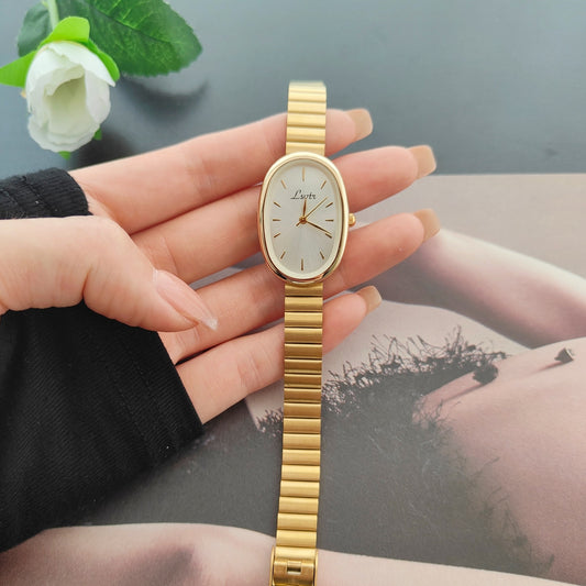 Quartz Steel Belt New Golden Mid-ancient Niche Advanced Fashion Best-seller Watch