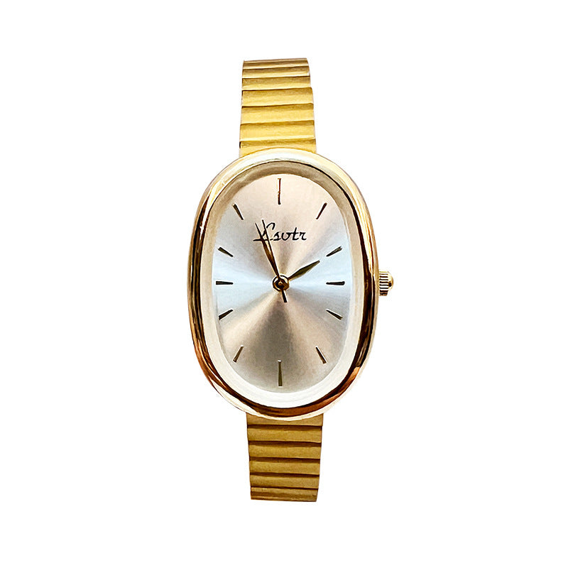 Quartz Steel Belt New Golden Mid-ancient Niche Advanced Fashion Best-seller Watch